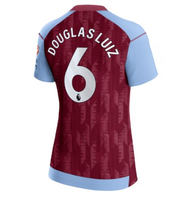 Aston Villa Douglas Luiz #6 Hjemmebanetrøje Dame 2023-24 Kort ærmer
